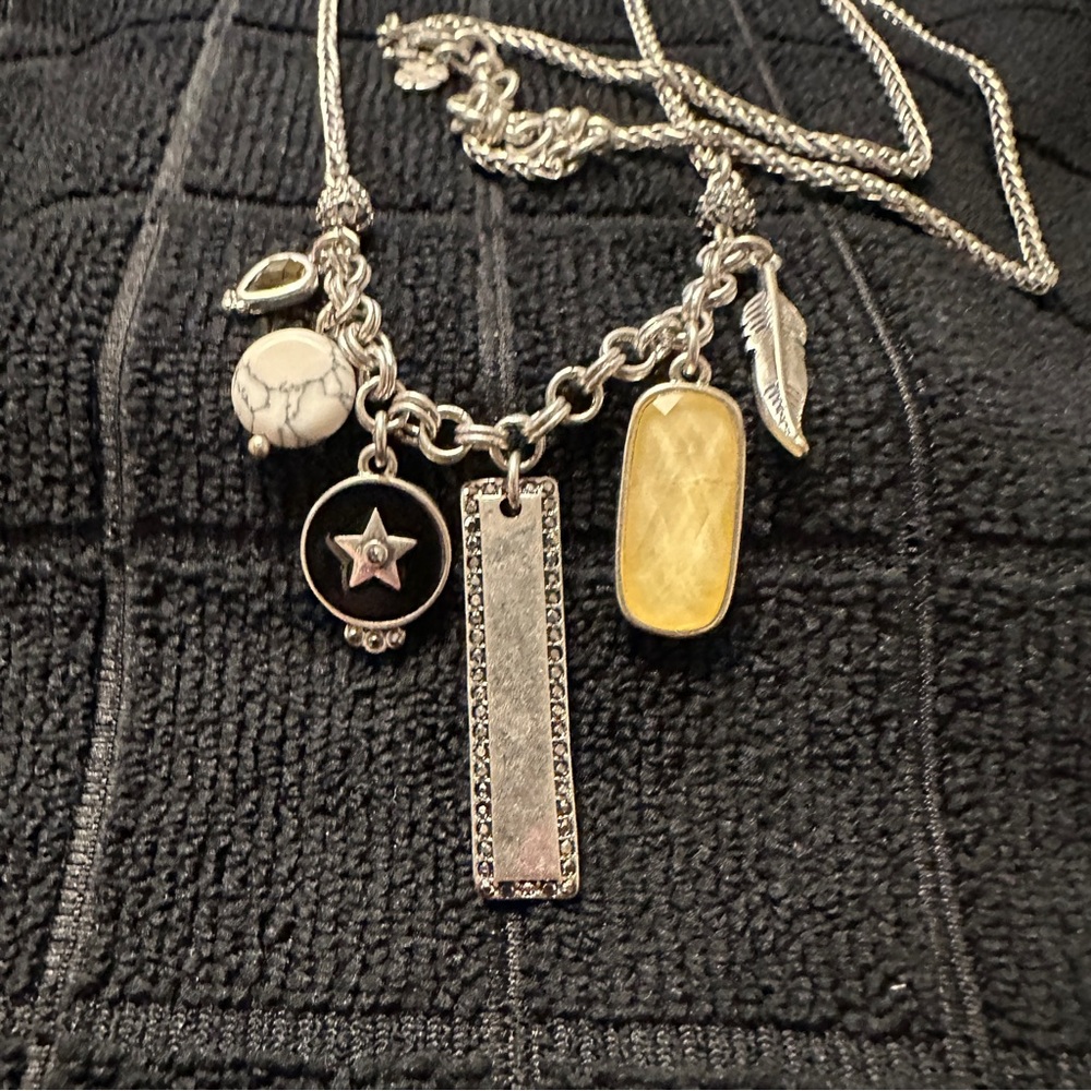 NWT: Lucky Brand Silver Necklace Hanging Charms